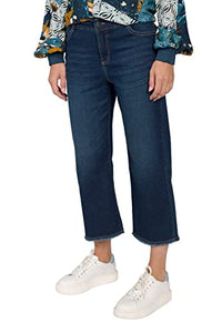 Thumbnail for GINA LAURA Damen Jeans-Culotte, weites Bein, 5-Pocket, Fransensaum Blue Denim 48 807013902-48 im Sale