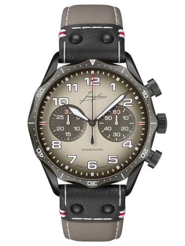 JUNGHANS Meister Pilot Chronoscope Fliegeruhr für Herren Sand 27/3398.00 im Sale