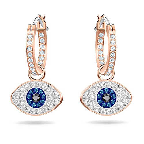 Swarovski Symbolica Earrings, Evil Eye, Blue, Rose Gold Plated on Sale