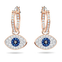 Thumbnail for Swarovski Symbolica Earrings, Evil Eye, Blue, Rose Gold Plated on Sale