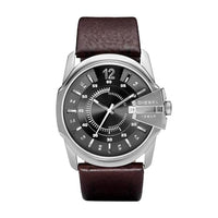 Thumbnail for Diesel Herrenuhr Master Chief, Dreizeigeruhrwerk, 46mm Silber / Stahl Edelstahlgehäuse mit Lederarmband, DZ1206 im Sale