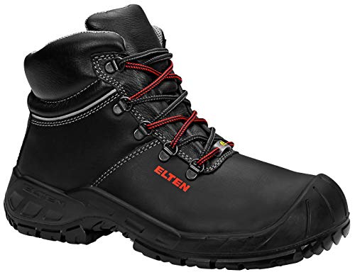 ELTEN Sicherheitsschuhe LAURENZO PU Mid ESD S3, Herren, Leder, Stahlkappe, leicht, robust, Schwarz, im Sale
