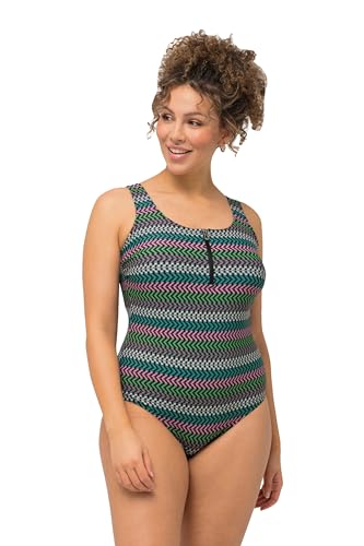 Ulla Popken Damen Alice, Reißverschluss, Korb 828518 Badeanzug, Schwarz, 50 im Sale