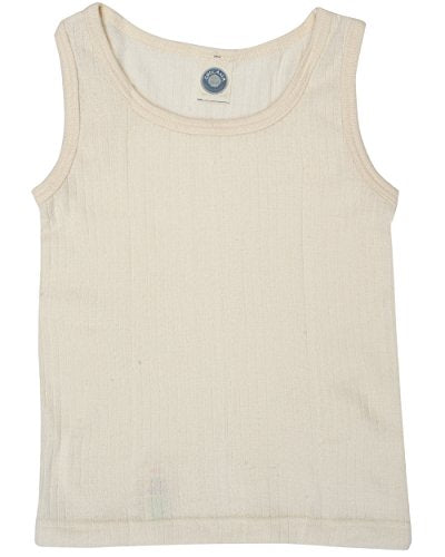 Cosilana, Kinder Achselhemd/Top, 45% KBA Baumwolle, 35% kbT Wolle, 20% Seide (116, Blau Meliert) im Sale