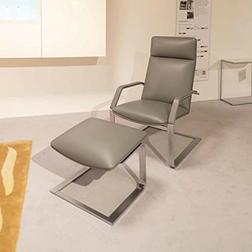 Erpo Relaxsessel Classics CL265 Leder Grau Mit Hocker im Sale