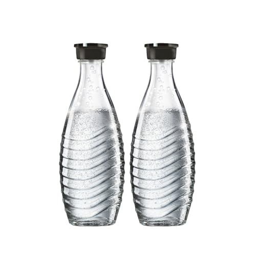 SodaStream 0,7L Crystal Glaskaraffe | Spülmaschinenfest | Kompatibel mit Crystal & Penguin | Elegantes Design | 2er-Pack, Glas im Sale