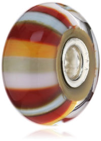 Thumbnail for Trollbeads Damen-Bead Erdbeer Streifen Glas 925 Sterling Silber TGLBE-10153 im Sale