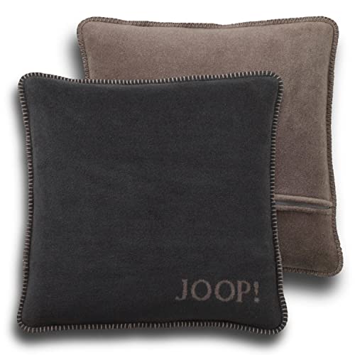 Joop! Cushion cover plain double-face taupe-anthracite cotton/polyacrylic, dimensions: 50 cm x 50 cm, 651273 on sale