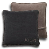 Thumbnail for Joop! Cushion cover plain double-face taupe-anthracite cotton/polyacrylic, dimensions: 50 cm x 50 cm, 651273 on sale