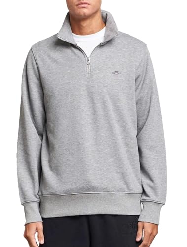 Gant Herren Reg Shield Half Zip Sweatshirt, Schwarz, EU im Sale