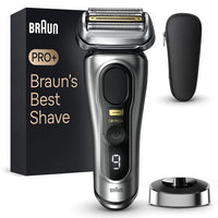Thumbnail for Braun Series 9 Pro+ Electric Shaver for Men, Electric Shaver with 5 Pro Shaving Elements, ProTrimmer, Charging Station, 60 Min Runtime, Wet & Dry, Made in Germany, 9517s, Silver on Sale