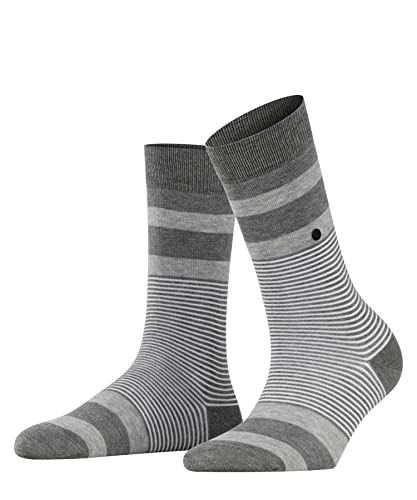 Burlington Damen Socken Black Stripe W SO Baumwolle gemustert 1 Paar, Grau (Steel Melange 3165), 36-41 im Sale