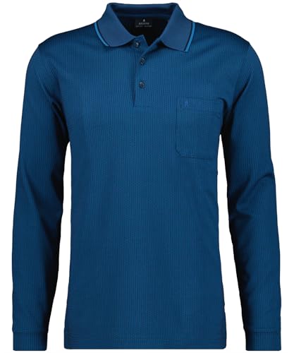 RAGMAN Men's Softknit Polo Jacquard, Long Sleeve XL, Dark Blue-793 on Sale