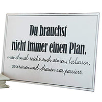 Thumbnail for Loberon Deko-Schild Plan, Positive Motivation, Gute Laune für Jeden Tag, Spruch, Dekoration, Wanddekoration, Eisen, weiß im Sale