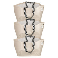 Thumbnail for Ikea GORSNYGG Large reusable carrier bag (FRAKTA style), light beige with striped handles, 57 x 37 x 39 cm, 71 l, 205.041.94 – Set of 3 on sale
