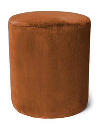 Thumbnail for ESSENZA Pouf Furry Leather Brown,Round, 100% Polyester, Uni im Sale