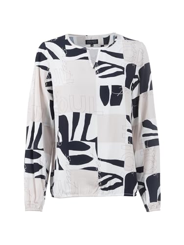 s'questo blouse 1/1 long-sleeved blouse, round neck, playful off-white Soquesto collection Love Letters on sale