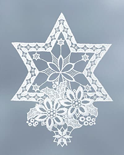 Fensterbild Weihnachten Plauener Spitze Stern weiß HxB 17x19 cm im Sale