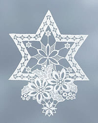 Thumbnail for Fensterbild Weihnachten Plauener Spitze Stern weiß HxB 17x19 cm im Sale