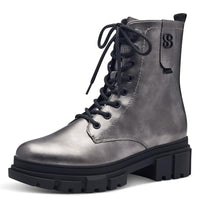 Thumbnail for s.Oliver Damen Stiefeletten ohne Absatz zum Schnüren Vegan, Silber (Pewter), 39 EU im Sale