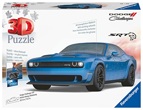 Ravensburger 3D Puzzle 11283 - Dodge Challenger SRT Hellcat Redeye Widebody - Das stärkste Muscle Car der Welt als 3D Puzzle Auto - 108 Teile - für Dodge Fans ab 10 Jahren im Sale