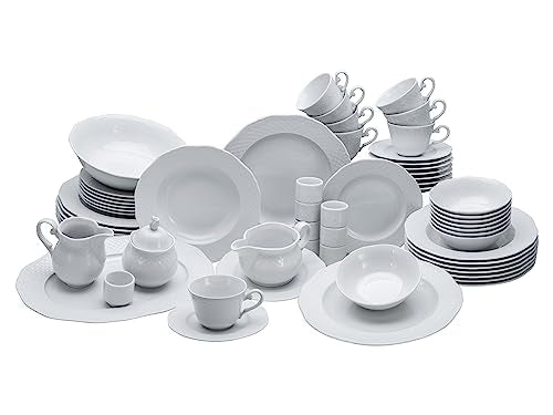 CreaTable, 16072, Arianne series, 61-piece dinnerware set, porcelain combination service, dishwasher and microwave safe, Made in Europe on sale