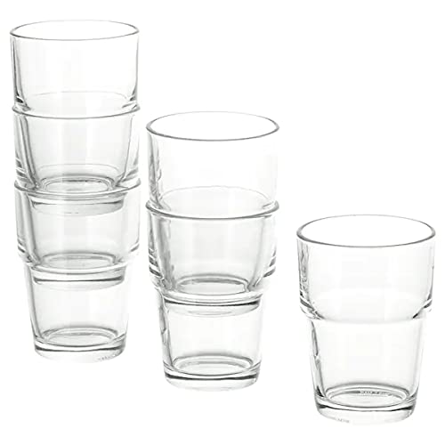 IKEA REKO, Clear Glass, Set of 6, Stackable, 170 ml, 9 cm high, Dishwasher safe, Glass, Transparent, 6 pieces (1 pack), 6 on sale