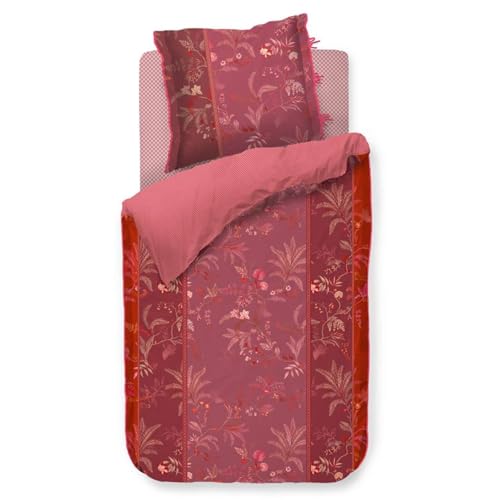 Pip Studio Bettwäsche Isola Pink Beige Perkal Pflanzen Farne Palmen Blumen Blüten Figuren Pferd, im Sale
