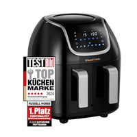 Thumbnail for Russell Hobbs Heißluftfritteuse Doppelkammer [2 Fächer je 4,25l, nur getrennt nutzbar, Gesamtvolumen 8,5l] Rapid Air Fryer Technik (8 Programme, spülmaschinenfest,Touchscreen) AirFryer 27290-56 im Sale