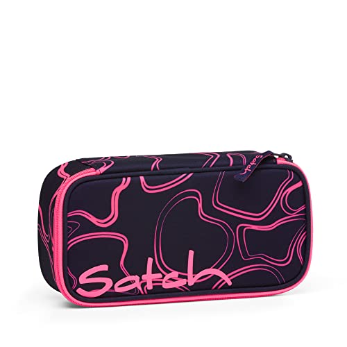 satch pencil case extra large including divider, zipped compartment, pen holder, set square, window for timetable, Nordic Blue - Blue on sale