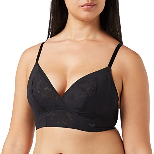 sloggi Damen ZERO Lace 2.0 Longline Bra Bügelloser BH, Black, im Sale