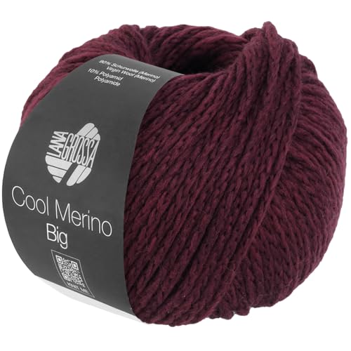 LANA GROSSA Cool Merino Big | Voluminous chain yarn made from classic merino wool | Hand-knitting yarn made from 90% virgin wool (merino) and 10% polyamide | 50g wool for knitting and crocheting | 90m yarn on sale