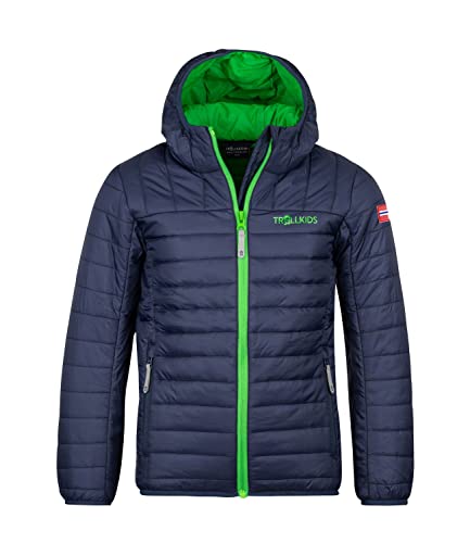 Trollkids Kinder Steppjacke Eikefjord, Marineblau/Hellgrün, im Sale