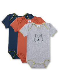 Thumbnail for Sanetta Baby-Body Kurzarm (Dreierpack) Grau | Hochwertiger und nachhaltiger Body für Jungen aus Bio-Baumwolle. Inhalt: 3er Set Baby Body 080 im Sale