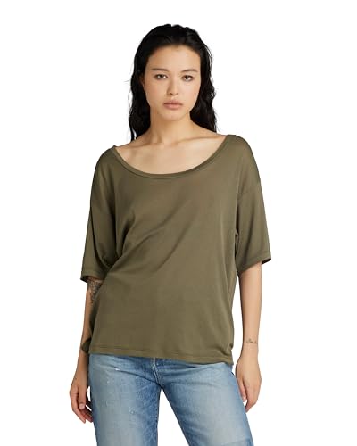G-Star RAW Women's Back Seam Loose Top, Green (dk Shamrock D24519-D528-7159), on sale
