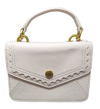 Thumbnail for Cath Kidston Mini-Handtasche mit gewelltem Rand aus Ecru Leder, natur, Small im Sale