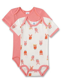 Thumbnail for Sanetta Baby-Body Kurzarm (Doppelpack) Off-White & Rosa | Hochwertiger und nachhaltiger Body für Mädchen aus Bio-Baumwolle. Inhalt: 2er Set Baby Body 074 im Sale