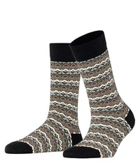 Thumbnail for Burlington Damen Socken Modern Fair Isle W So Wolle gemustert 1 Paar, Rot Barolo 8596, 36-41 im Sale