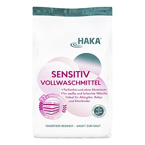 HAKA Sensitive Laundry Detergent | 3kg Washing Powder without Dyes and Fragrances | For 77 Washes | Detergent for Allergy Sufferers | Without Perfume