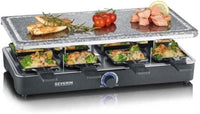 Thumbnail for SEVERIN Raclette Party Grill with Natural Grill Stone, Raclette with Stone Grill Plate and 8 Non-Stick Coated Pans, Table Grill for 8 People, Max. 1300 W, Black, RG 2372 on Sale