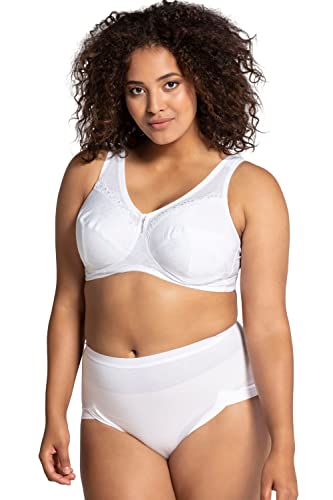 Ulla Popken Damen Entlastungs-bh, Ohne Bügel, Strassanhänger, Cup C, Weiß, 115C EU im Sale