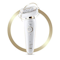 Thumbnail for Braun Silk-épil 9 Flex, women's epilator / hair remover with flexible head, cordless epilation, wide head with tweezers, gift for women, 9-001, white/gold on sale
