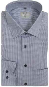 Thumbnail for Marvelis Herren Businesshemd Langarm Non-Iron-Comfort-Fit,Kariert,New Kent,Marine 18,44 im Sale