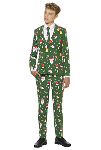 OppoSuits Lustige Weihnachten Anzüge für Jungen, Kommt mit Jacke, Hose und Krawatte, 10 Jahre im Sale