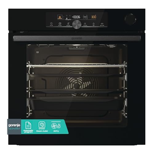 Gorenje OptiBake Advanced BPSA 6747 A08BG built-in oven / 77L / convection / pyrolysis / AutoBake / touch control / meat thermometer / GentleClose &amp; Open / SteamAssist / PizzaMode 300°C / black on sale