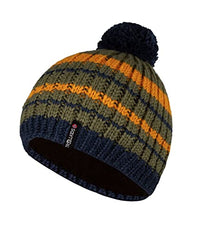Thumbnail for Trollkids Children's Hafjell Bobble Hat, Moss Green/Golden Yellow/Blue, on Sale