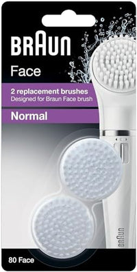 Thumbnail for Braun FaceSpa Facial Cleansing Brush Women, Replacement Brushes Normal, 2 Pieces, for Braun Facial Cleansing Devices, SE80n, White on Sale