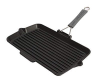 Thumbnail for STAUB Gusseisen Grillpfanne mit klappbaren Silikongriff, Recheckig, 34x21 cm, Für alle Herdarten inkl. Induktion & Backofen, Schwarz im Sale