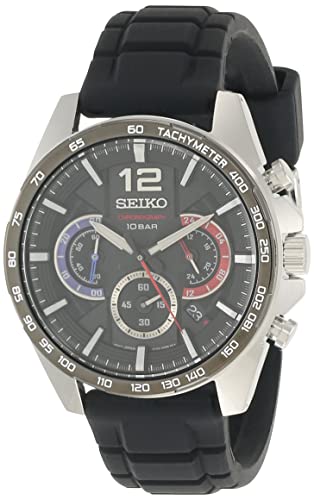 Seiko Herren-Uhr Quarz Edelstahl mit Silikonband SSB347P1 im Sale