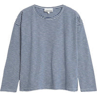 Thumbnail for ARMEDANGELS Damen Longsleeve aus Bio-Baumwolle XIANAA Stripes Longsleeve Loose Fit Oatmilk-Light Tangerine im Sale